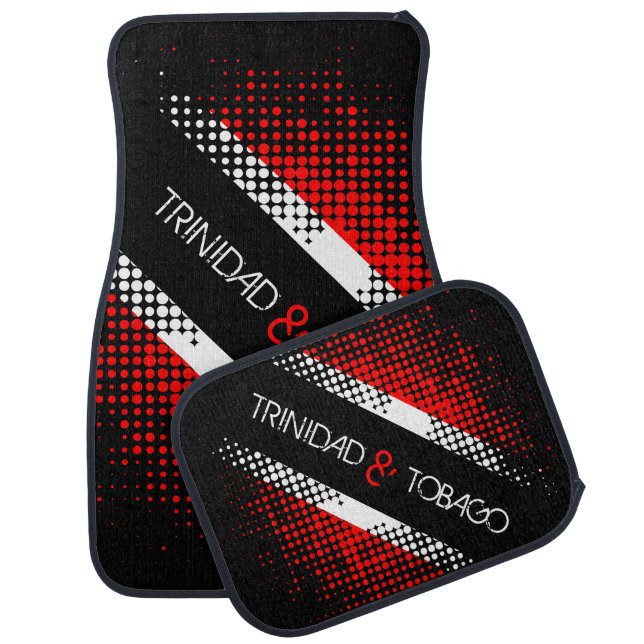Trinidad and Tobago Dot Pattern Flag Car Floor Mat (Set)