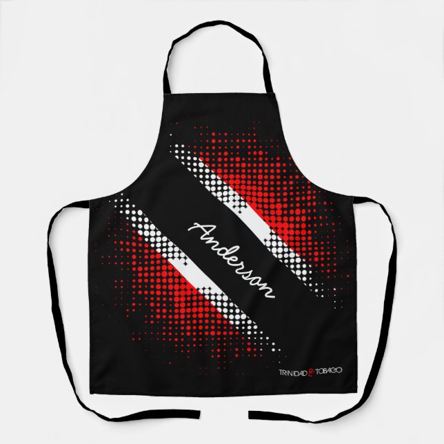 Trinidad and Tobago Dot Pattern Flag Centered Name Apron (Front)