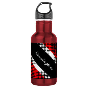 Trinidad and Tobago Dot Pattern Flag with Name Stainless Steel Water Bottle