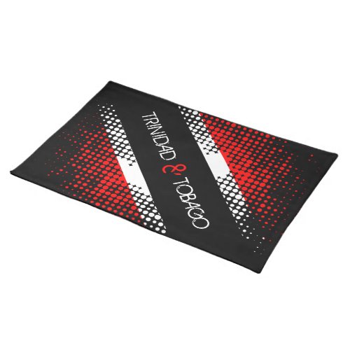 Trinidad and Tobago Dot Pattern Flag with Text Cloth Placemat