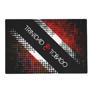 Trinidad and Tobago Dot Pattern Flag with Text Placemat