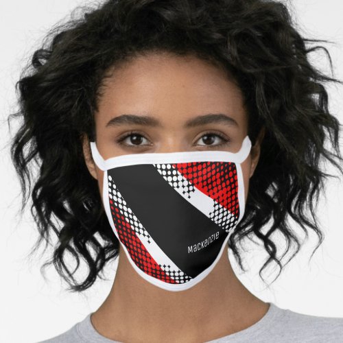 Trinidad and Tobago Dot Pattern Flag Your Name Face Mask
