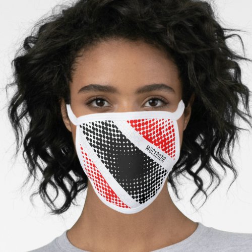 Trinidad and Tobago Dot Pattern Flag Your Name Face Mask