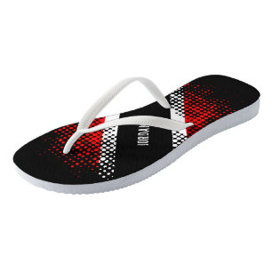Trinidad and Tobago Dot Pattern Flag (Your Name) Flip Flops