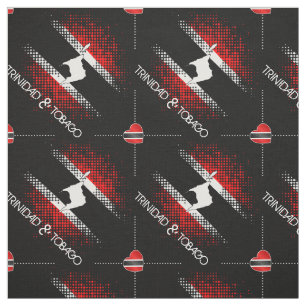 Trinidad and Tobago Dot Pattern Heart Flag BLACK Fabric