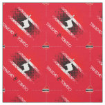 Trinidad and Tobago Dot Pattern Heart Flag on Red Fabric