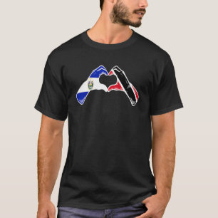 Trinidad And Tobago El Salvador Flag Heart Mix Her T-Shirt
