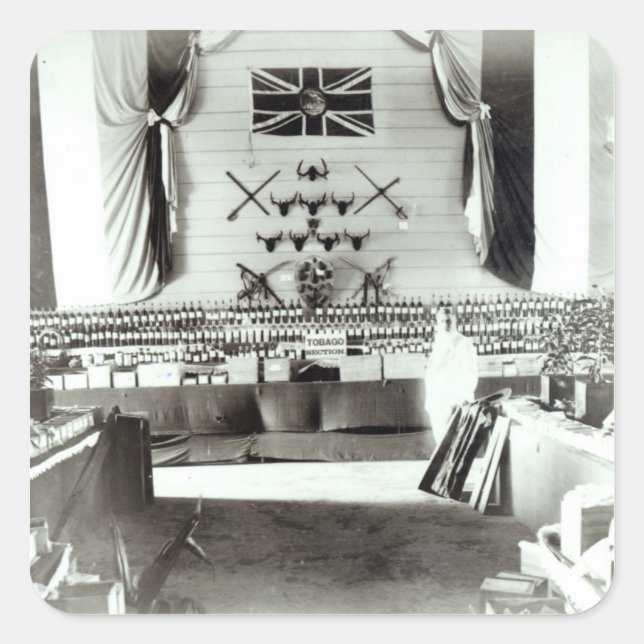 Trinidad and Tobago Exhibition, 1890 Square Sticker (Front)