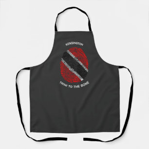 Trinidad and Tobago Fingerprint Flag BLACK Apron