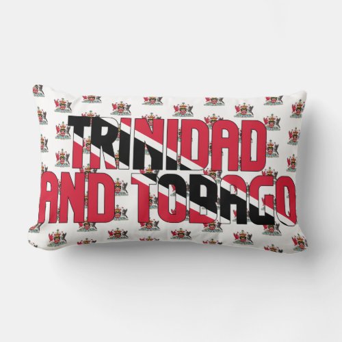 Trinidad and Tobago Flag and Coat of Arms Lumbar Pillow