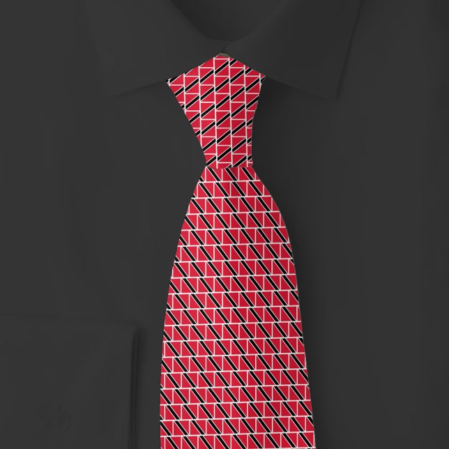 Trinidad and Tobago Flag Brick Pattern Neck Tie (Creator Uploaded)