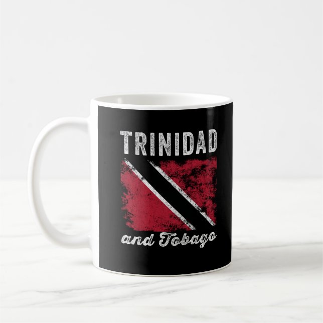 Trinidad and Tobago Flag Distressed Coffee Mug (Left)