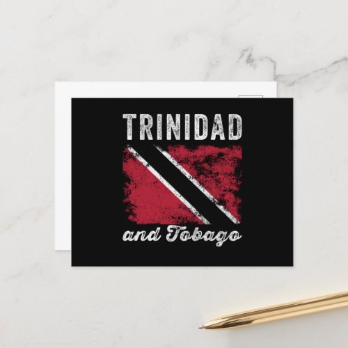 Trinidad and Tobago Flag Distressed Postcard