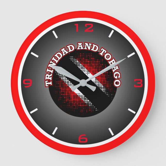 Trinidad and Tobago Flag (Dot Pattern) Large Clock (Front)
