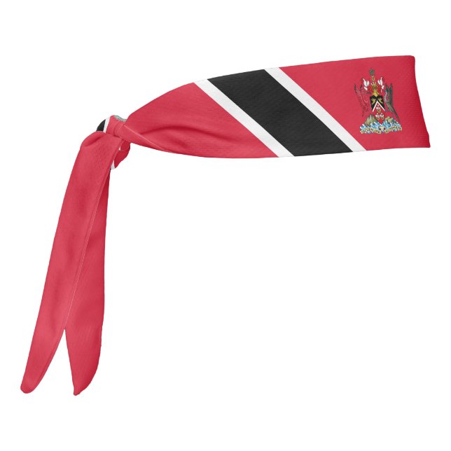 Trinidad and Tobago Flag Elegant Patriotic Tie Headband (Rotate 270)