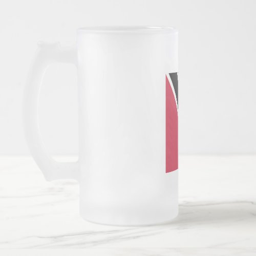 Trinidad and Tobago Flag Emblem Frosted Glass Beer Mug