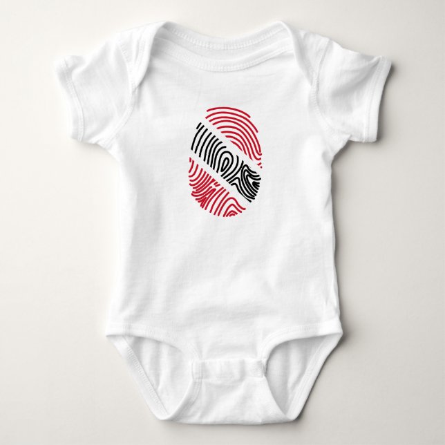 Trinidad and Tobago Flag Fingerprint Baby Bodysuit (Front)