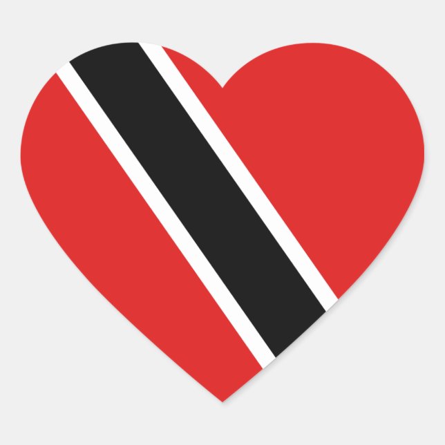 Trinidad and Tobago Flag Heart Sticker (Front)