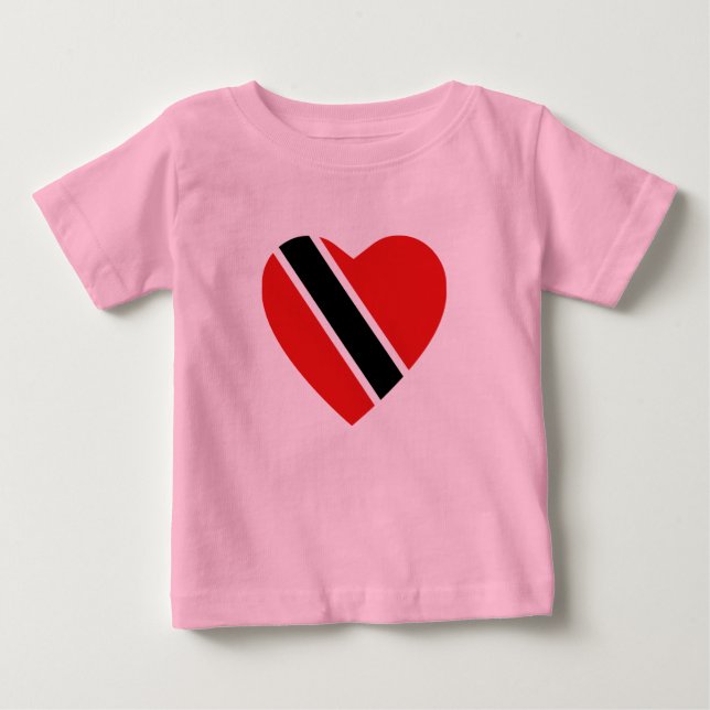 Trinidad and Tobago Flag Heart T-Shirt (Front)