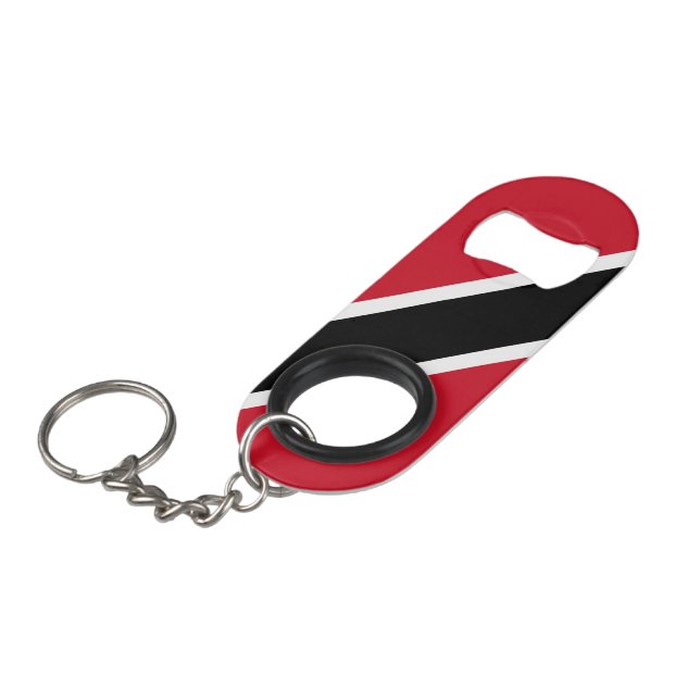 Trinidad and Tobago Flag Keychain Bottle Opener (Front Angled)