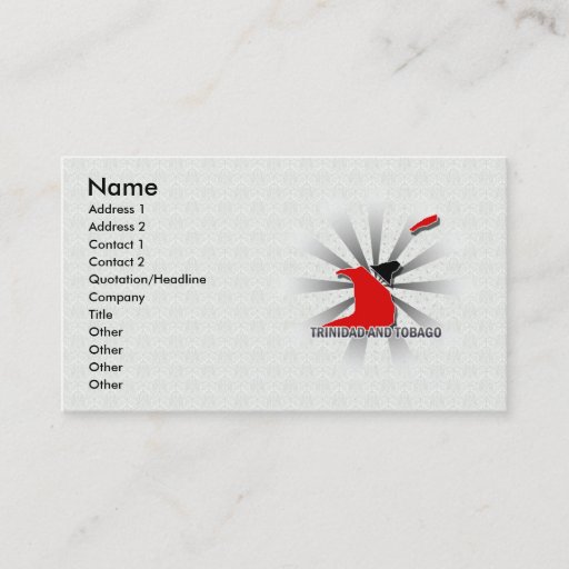 Customizable Trinidad And Tobago Flag Map 2.0 Business Card Template