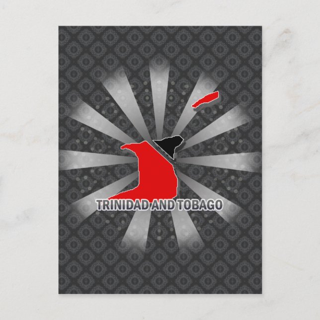 Trinidad And Tobago Flag Map 2.0 Postcard (Front)