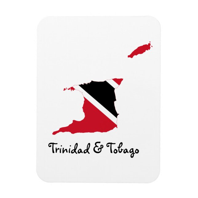 Trinidad and Tobago Flag Map Magnet (Vertical)