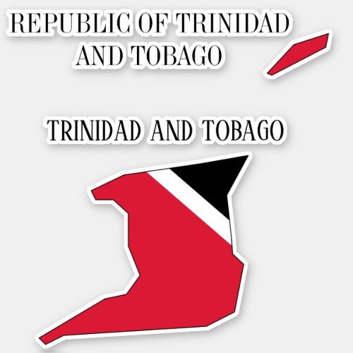 Trinidad and Tobago Flag Map Outline Sticker