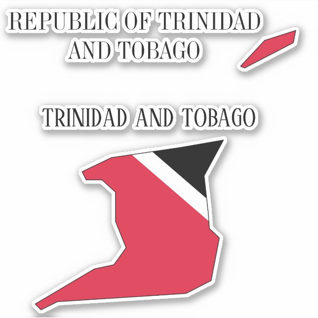 Trinidad and Tobago Flag Map Outline Sticker (Front)