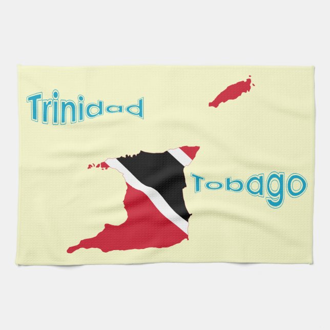 Trinidad and Tobago Flag Map Towel (Horizontal)