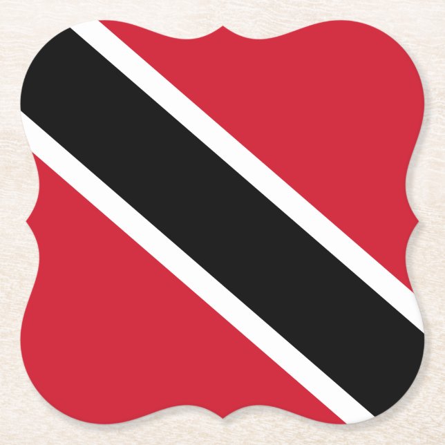 Trinidad and Tobago Flag Paper Coaster (Front)