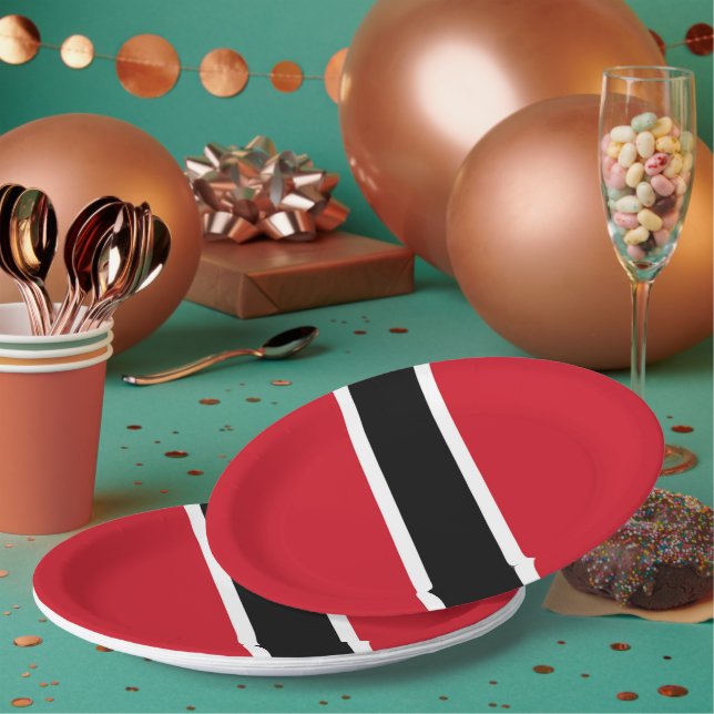 Trinidad and Tobago flag Paper Plates (Multi)