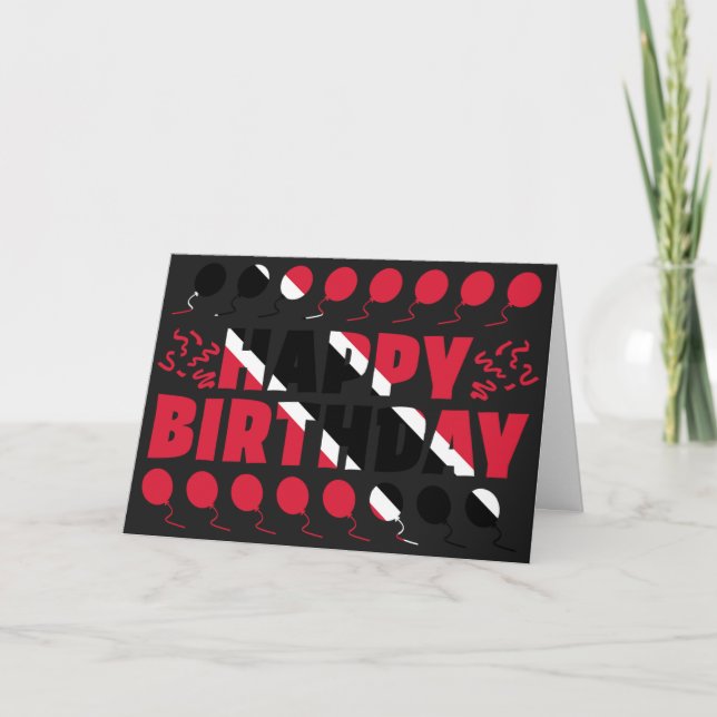 Trinidad and Tobago Flag Patriotic Birthday Card (Front)