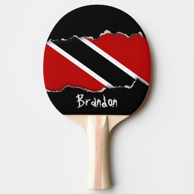 Trinidad and Tobago Flag Ping-Pong Paddle (Front)