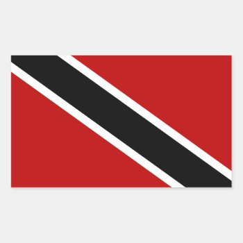 Trinidad And Tobago Flag Rectangular Sticker by HappyPlanetShop at Zazzle