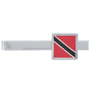 Trinidad and Tobago flag Silver Finish Tie Bar