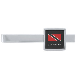 Trinidad and Tobago Flag Silver Finish Tie Bar