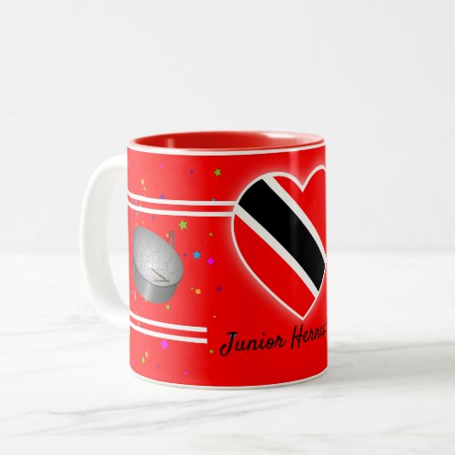 Trinidad and Tobago Flag  Steelpan Your Name Two_Tone Coffee Mug
