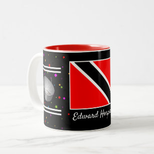 Trinidad and Tobago Flag & Steelpan (Your Name) Two-Tone Coffee Mug