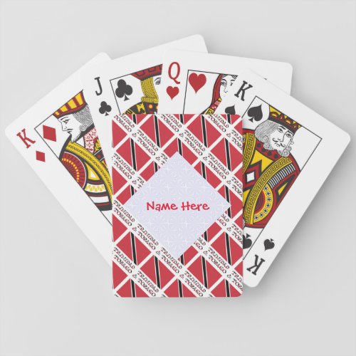 Trinidad and Tobago Flag Tiled Red Personalization Poker Cards