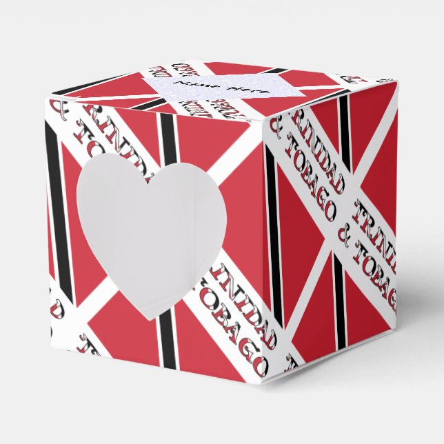 Trinidad and Tobago Flag Tiled with Your Name Favor Boxes (Front Side)