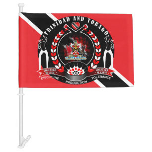 Trinidad and Tobago Flag with Steelpan and Sticks