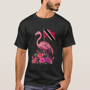 Trinidad And Tobago Flamingo Floral Trinidadian Pr T-Shirt