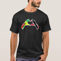 Trinidad And Tobago Guyana Flag Heart Mix Heritage