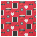 Trinidad and Tobago Heart Flag on Red Fabric