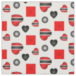 Trinidad and Tobago Heart Flag on White Fabric
