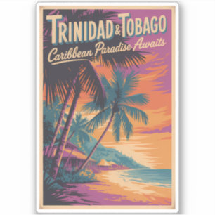 Trinidad and Tobago Landscape Illustration Travel Sticker