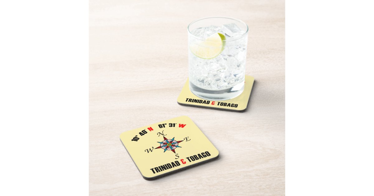 Trinidad and Tobago Latitude & Longitude Coaster | Zazzle