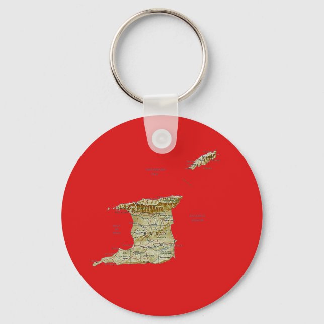 Trinidad and Tobago Map Keychain (Front)