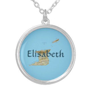 Trinidad and Tobago Map + Name Necklace